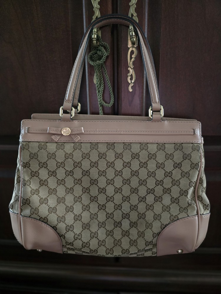GUCCI Mayfair GG Canvas Tote Bag Blush Pink EUC- Flash Sale-image