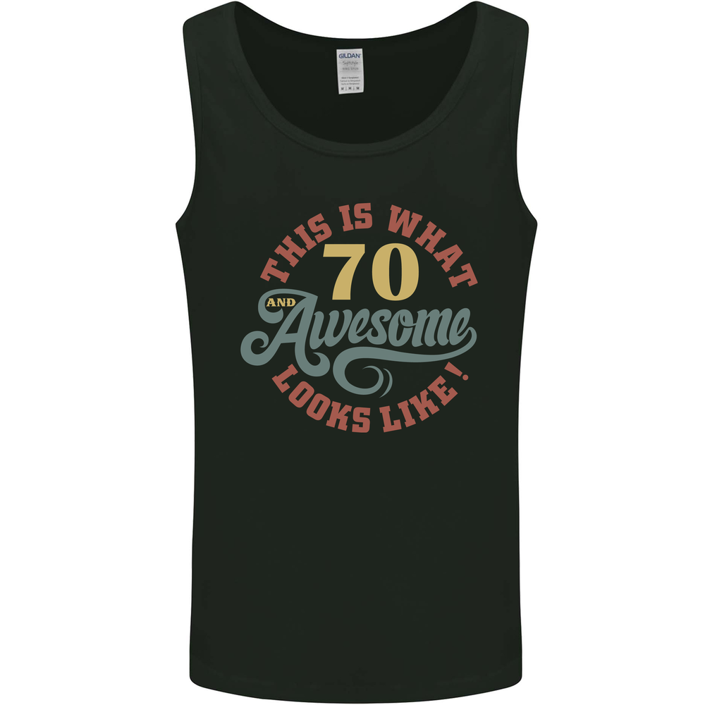 70th Birthday 70 Year Old Awesome Looks Like Mens Vest Tank Top