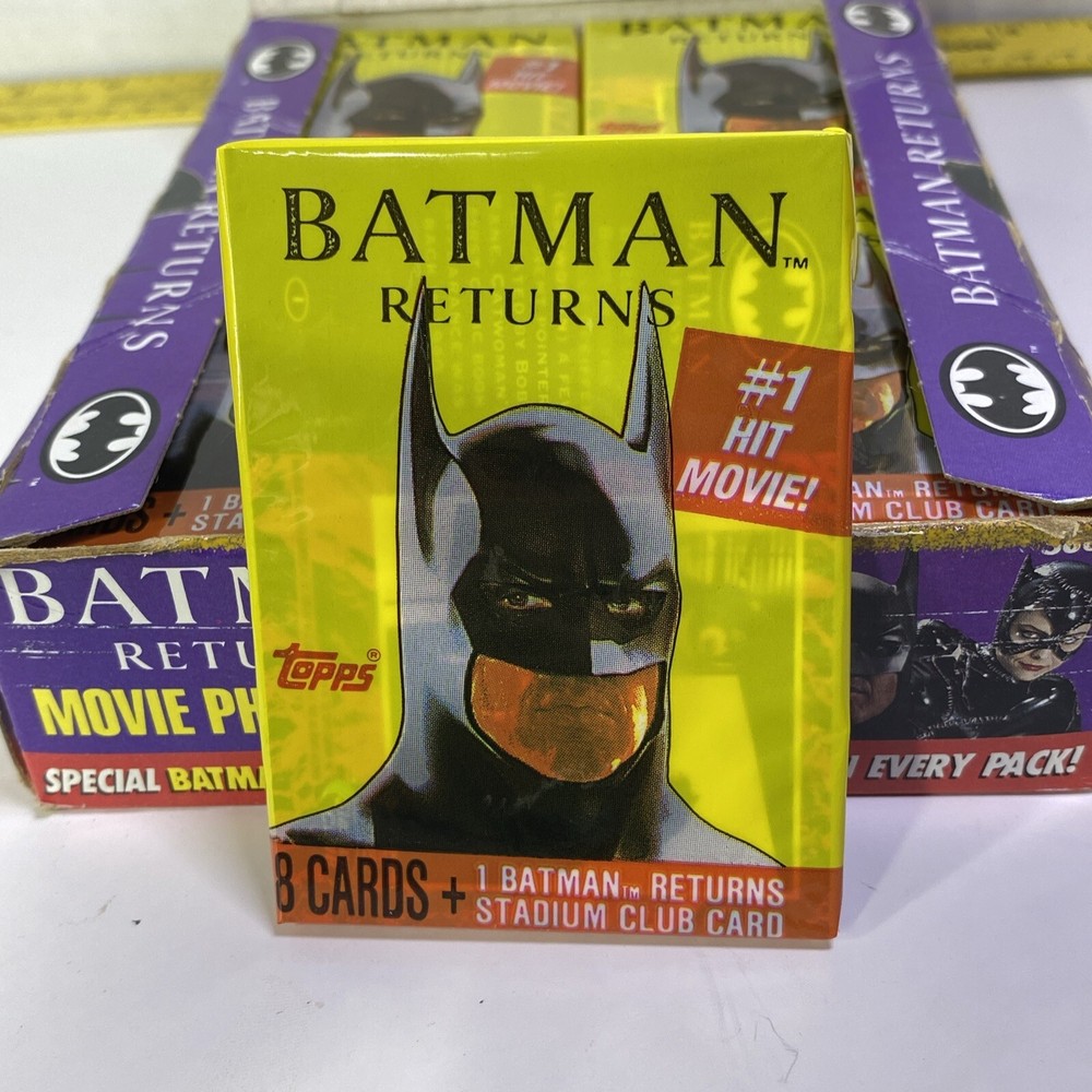 1991 Topps Batman Returns Movie Trading Cards Pack NEW Factory Sealed 8 Cards +1