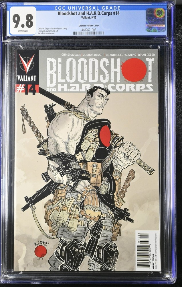 Bloodshot and Hard Corps #14 1:25 Grampa variant CGC 9.8 RARE only 12 in 9.8