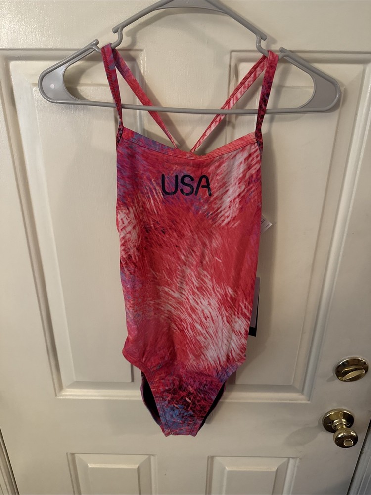 Women’s Nike Swim USA Olympic Team One Piece Swimsuit Sz 32 NWT