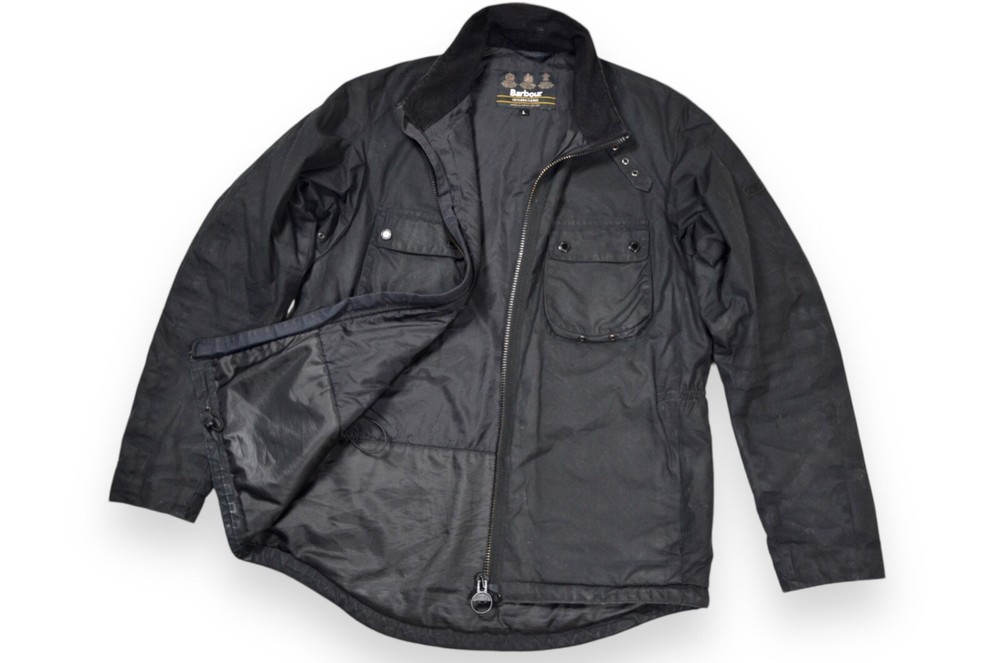 Men's Barbour International Tennant Jacket Wax Black England Size L