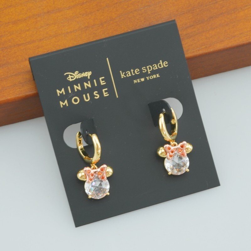 Kate Spade Gold Clear Minnie Mouse Leverback Earrings Online