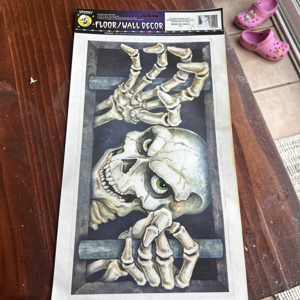 Spooky Clever Factory Vintage Floor Wall Decor Skellaton Sticker Reusable 2008