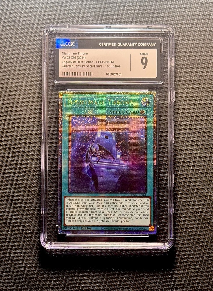 CGC 9 Mint Yu-Gi-Oh! Nightmare Throne LEDE-EN061 1st Edition 💎