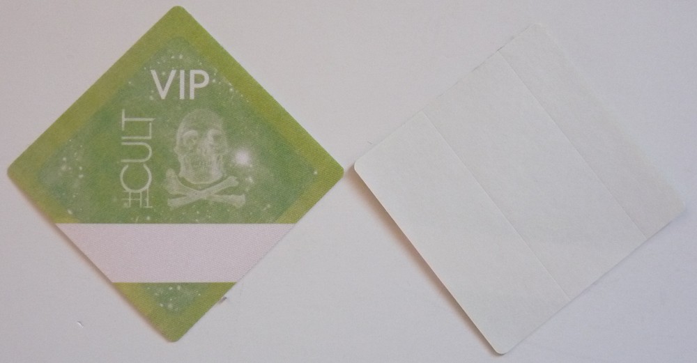 The Cult 2010 Concert Tour Green VIP Backstage Pass D7