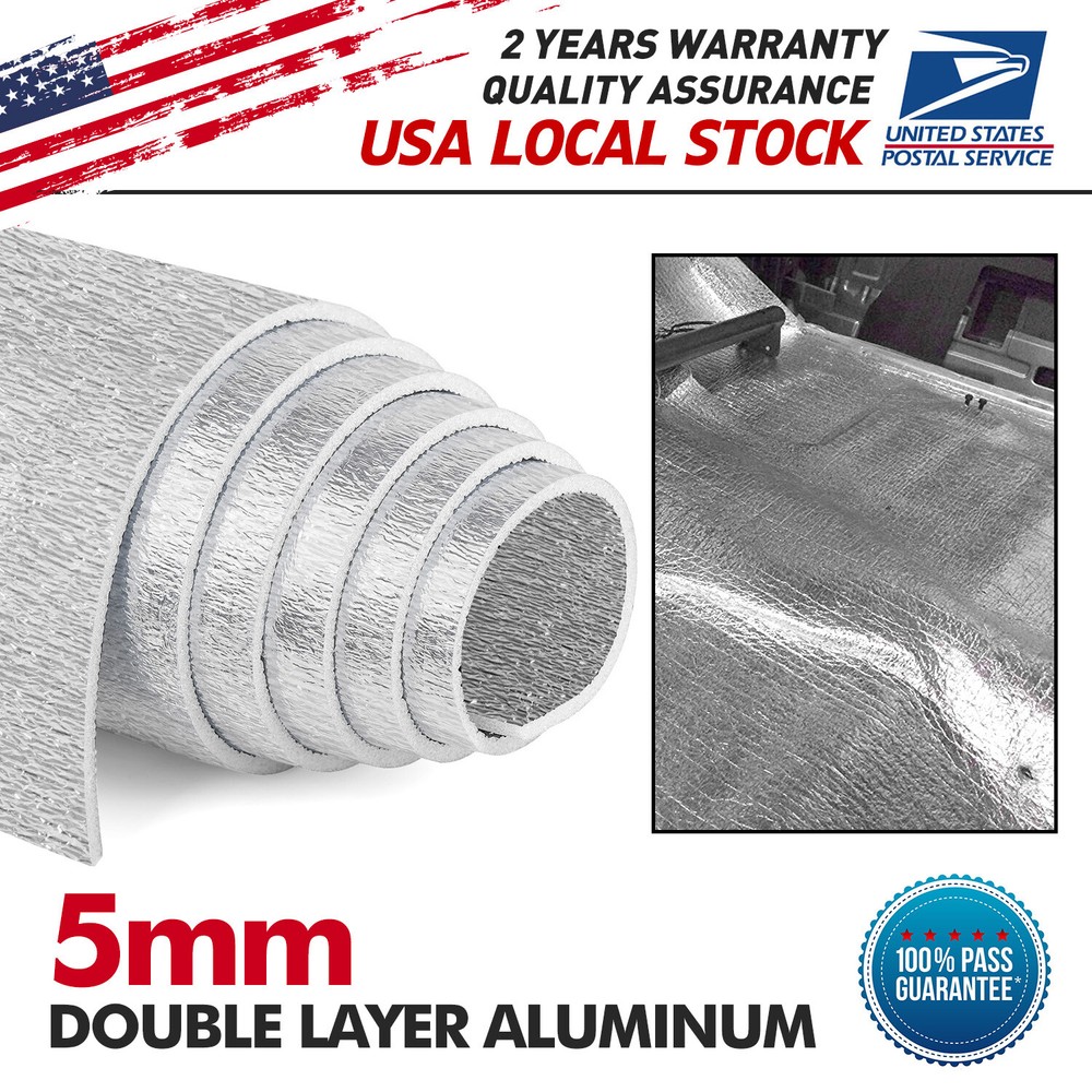 Easy-to-install 59x39-inch Sound Insulation Mat with Double-Layer Aluminum Heat Shield