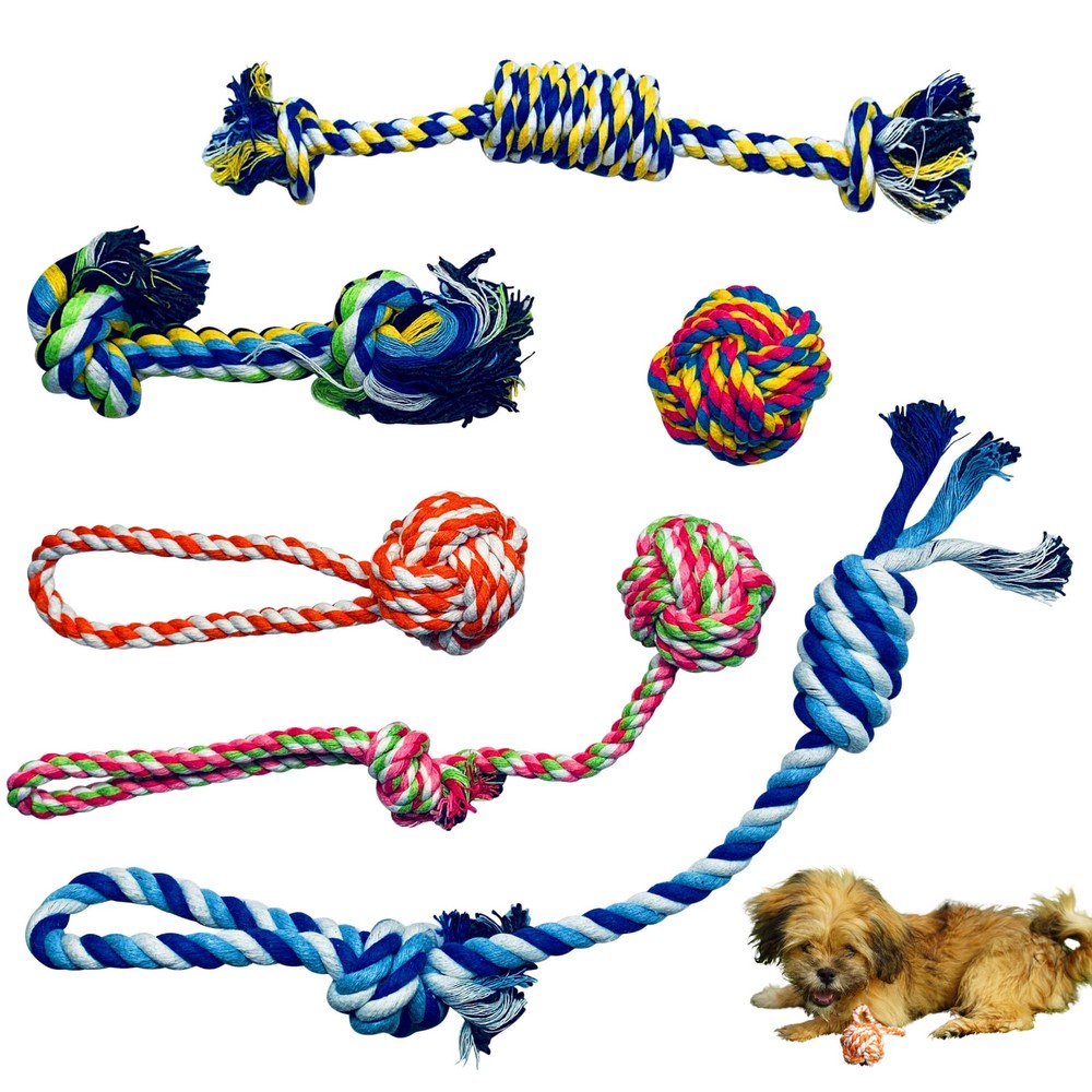 Small Puppy Dog Rope Toys for Play Chew Teething and Boredom - for Small and ...