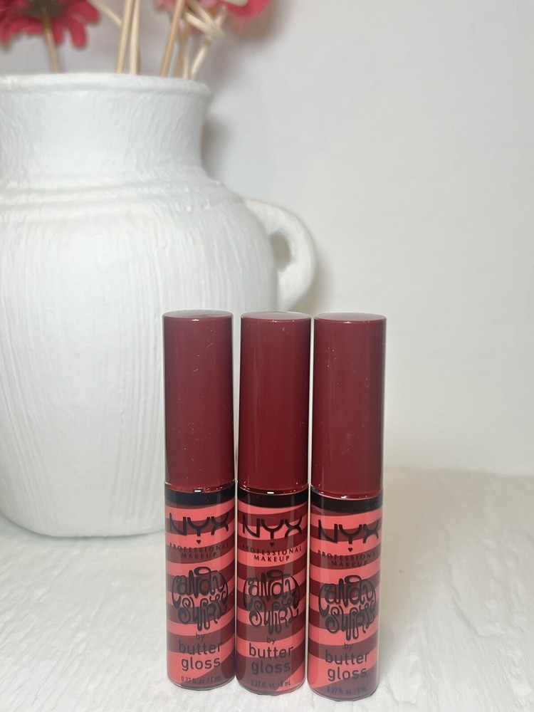 3 NYX Butter Lip Gloss Candy Swirl in Candy Apple ( BLGS04 ) Limited Edition NEW