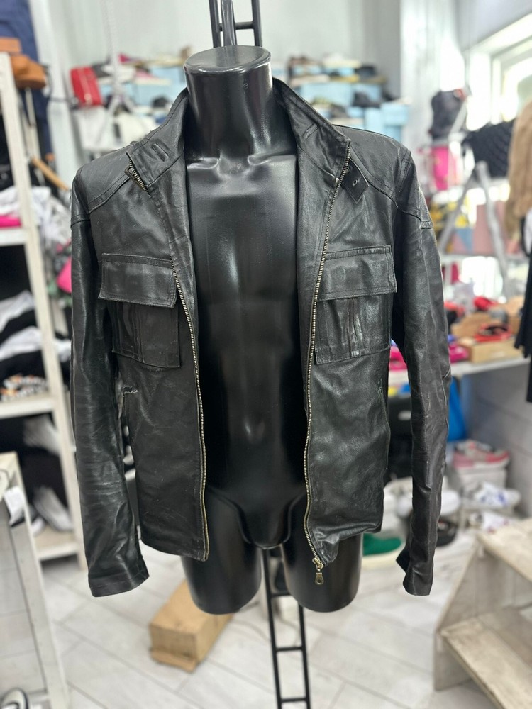 Silvestro Taddei Black Leather Jacket for Men Size L LLV451
