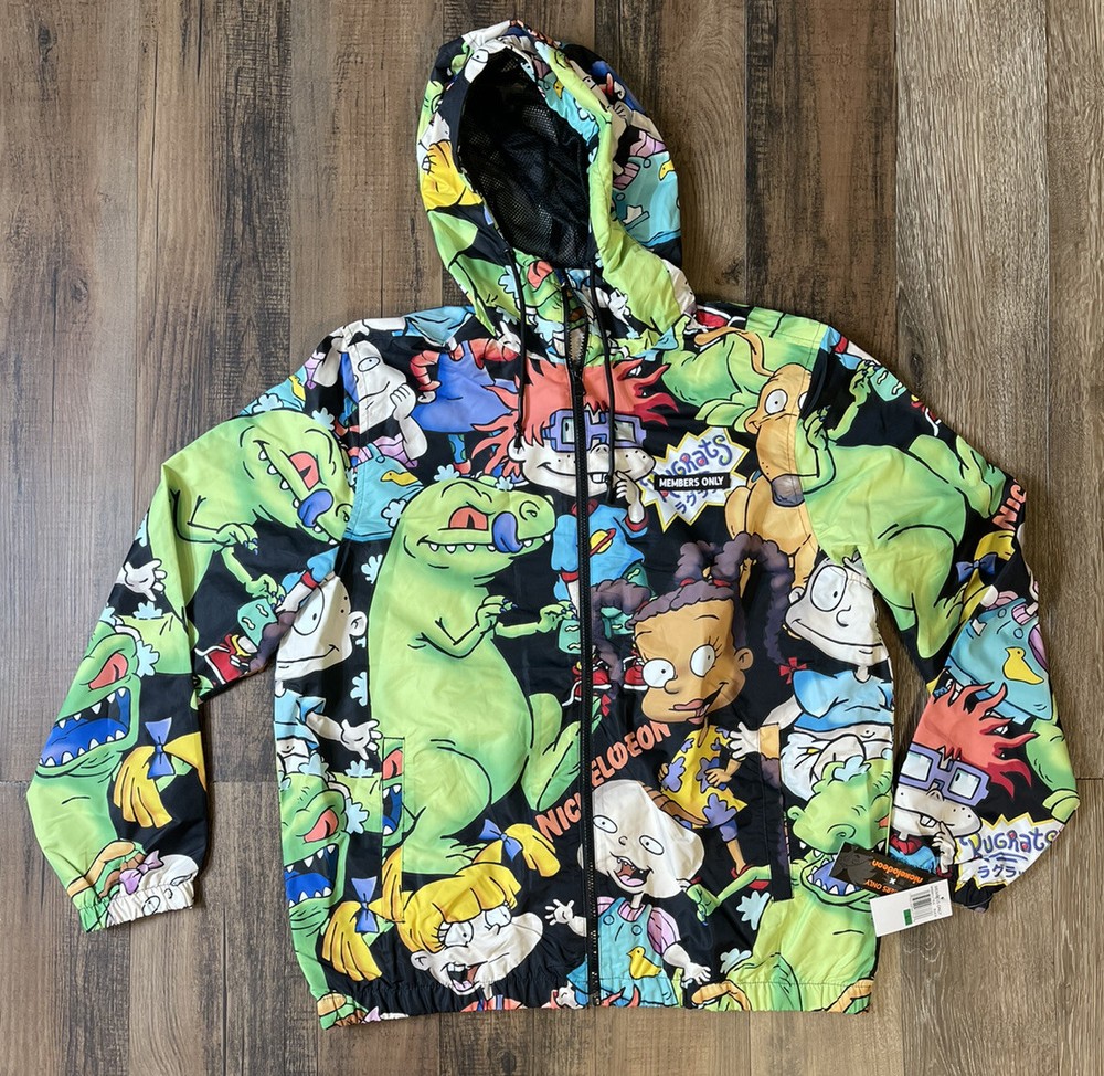 Members Only x Nickelodeon Rugrats Black Windbreaker Size Large Brand New Fashion Collab-image