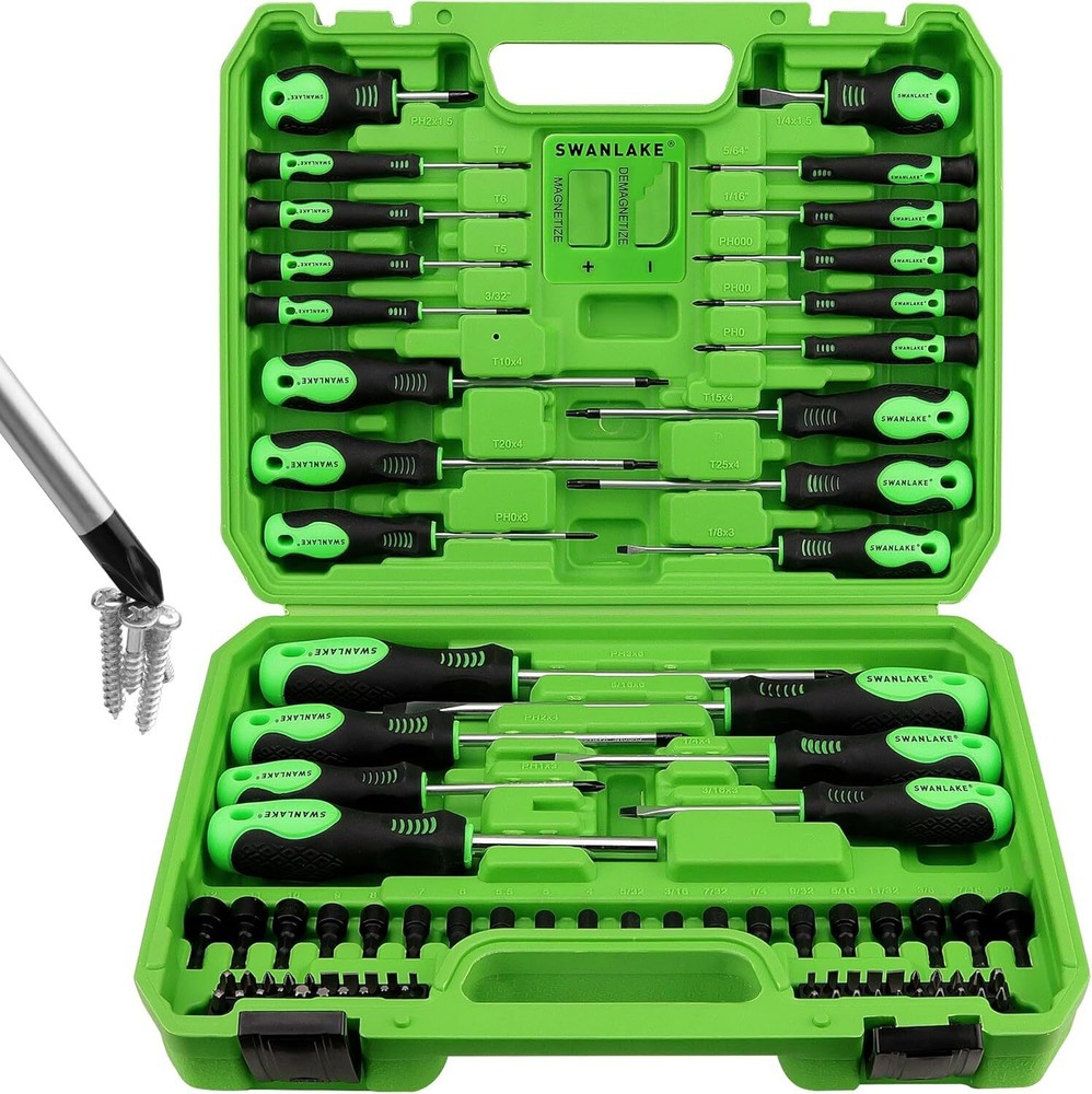 86PCS Magnetic Precision Screwdriver Set with Slotted Torx Bits & Toolbox for Electronics Repair