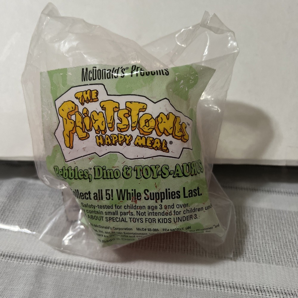 McDonald's Flintstones Happy Meal Toy 1993  Pebbles, Dino & TOY-S-AURUS