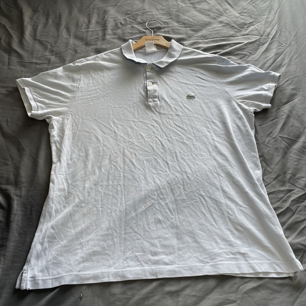 Lacoste Polo Shirt Men's Size 9 (4X) Baby Blue Short Sleeve Golf Preppy Designer