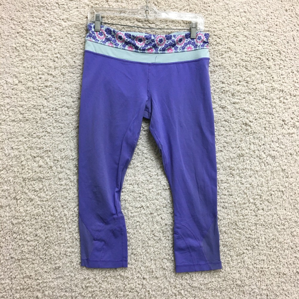 Lululemon Leggings 8 Womens Purple Run Inspire Crop II Pull On Stretch Womens