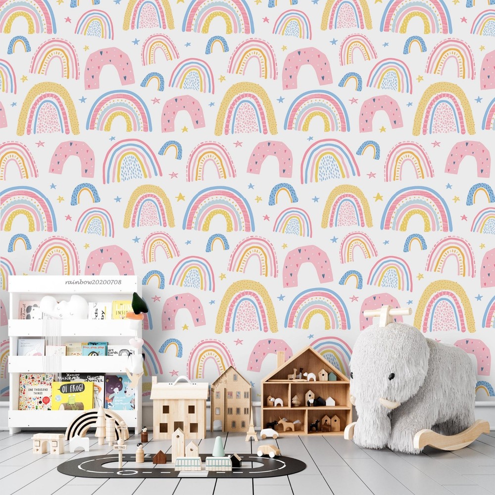 3D Rainbow Watercolor Pattern Wall Murals Wallpaper Murals Wall Sticker 13