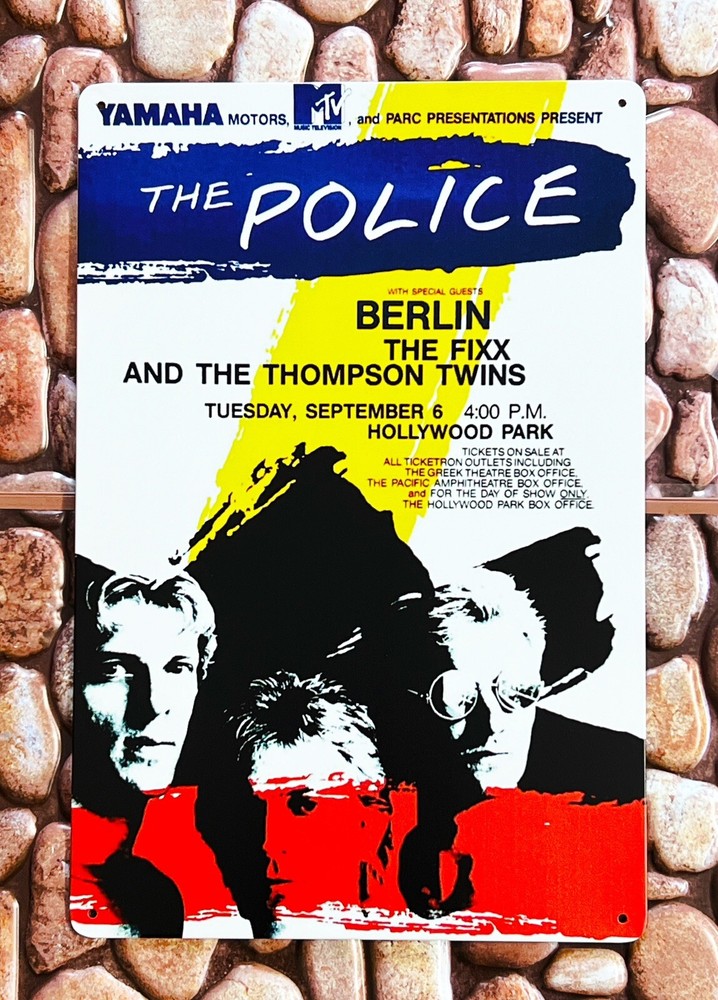 THE POLICE THE FIXX & BERLIN LIVE AT HOLLYWOOD PARK TIN POSTER