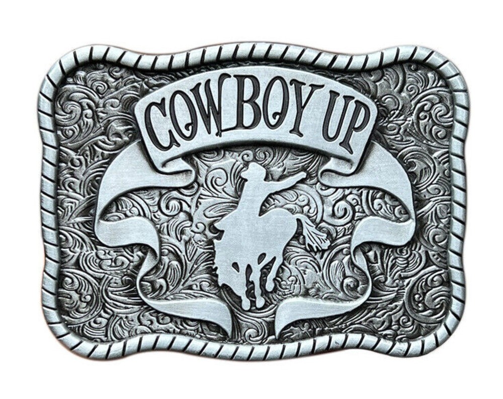 Western Belt Buckle for Men & Women Cowboy Vintage Style Metal Wear - Cowboy Up
