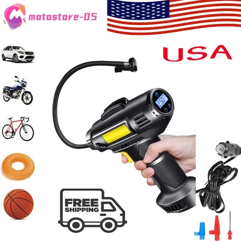 150PSI Tire Fast Inflator Air Pump Compressor LED Light for Car Bike Motor Ball*