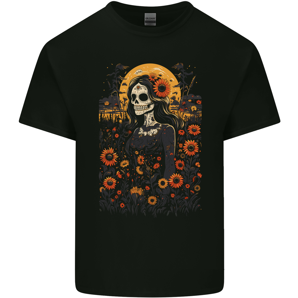 DOTD Sugar Skull Girl Day of the Dead La Catrina Mens Cotton T-Shirt Tee Top