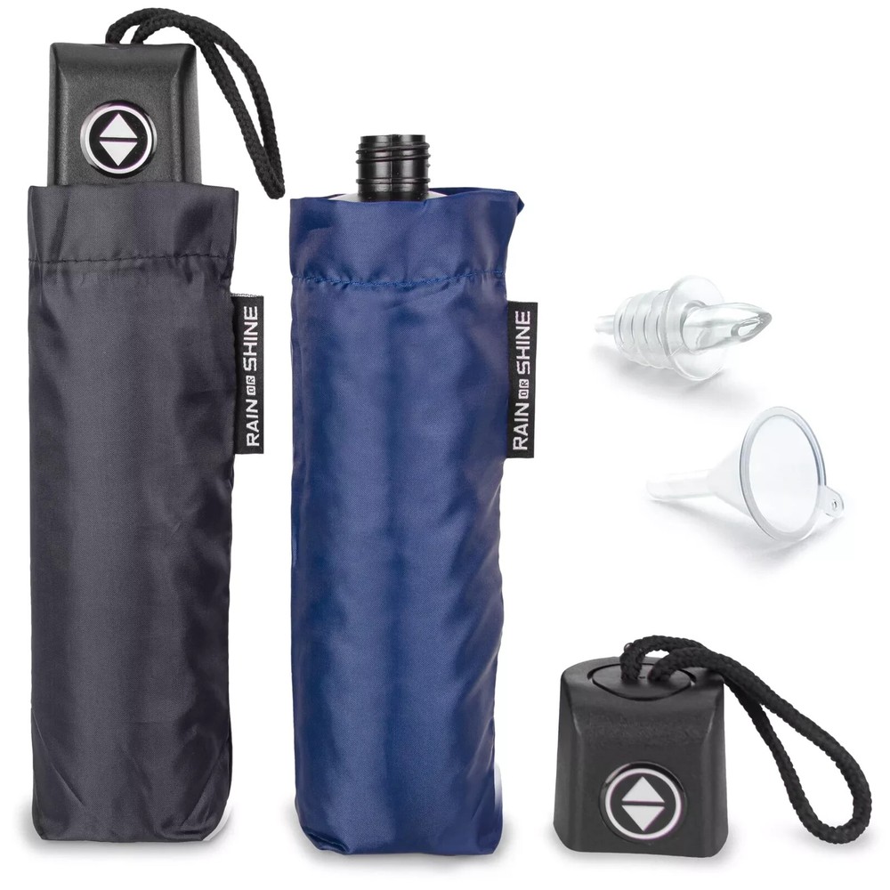 GoPong Rain or Shine Umbrella Flask 2 Pack with Hidden Alcohol Storage