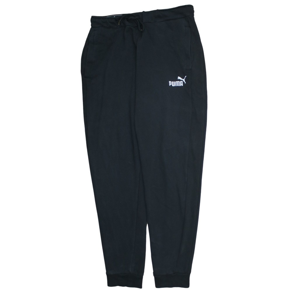 Puma Mens Joggers Black Nylon Elastic Waist Tapered Leg Gym Running Pants M