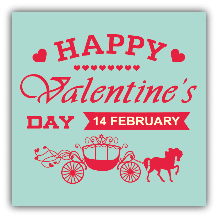 Retro Vintage Valentine's Day Card Day 14 February Car Bumper Sticker Decal