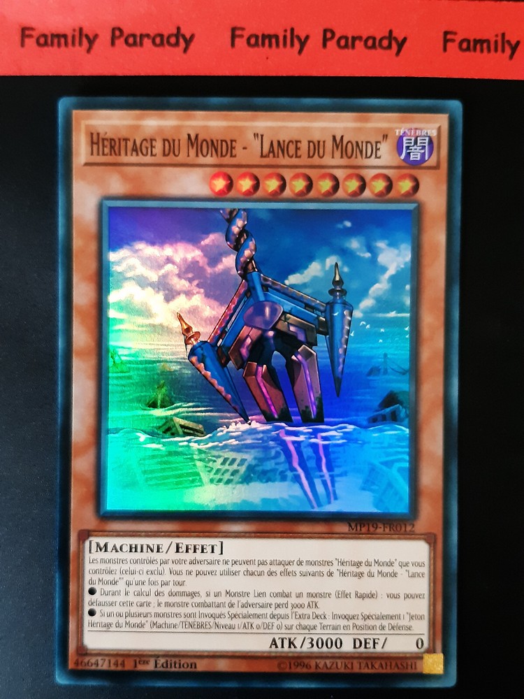 Yu-Gi-Oh! MP19-FR012 Super Rare French World Heritage World Launch Card