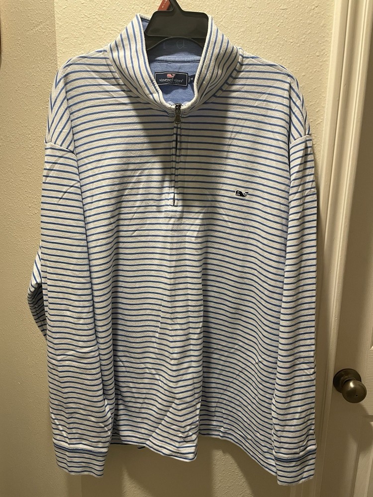 Vineyard Vines by Shep & Ian Hoodie Pullover/Sweatshirt Men’s3XB Striped Blue