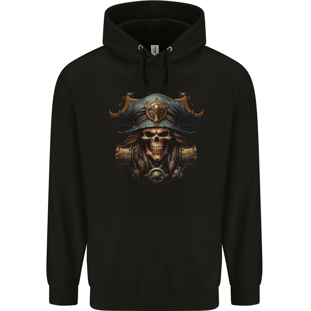 Pirate Skull 3 Mens 80% Cotton Hoodie