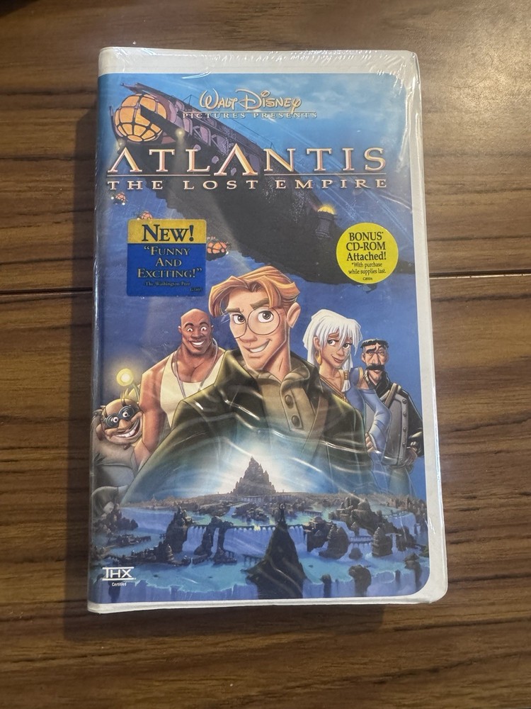 Walt Disney Atlantis: The Lost Empire VHS NTSC Full Screen Animation Bonus CD