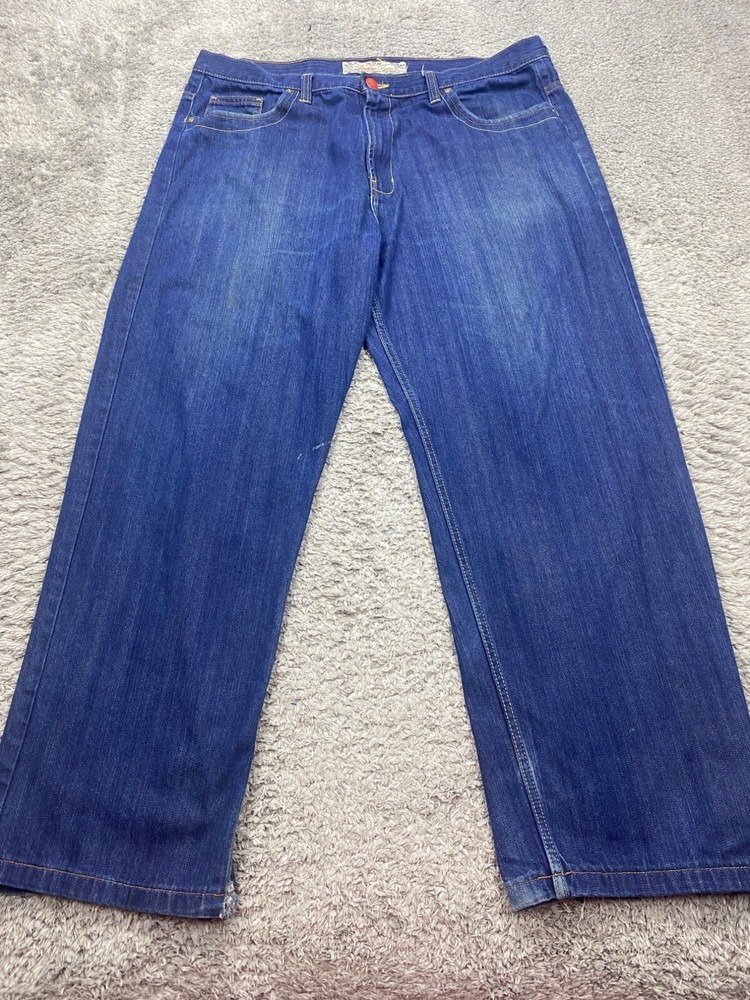 Vtg 90s Brooklyn Xpress Baggy Jeans Men 42x34 Hip Hop Skater Y2K Denim Loose Fit