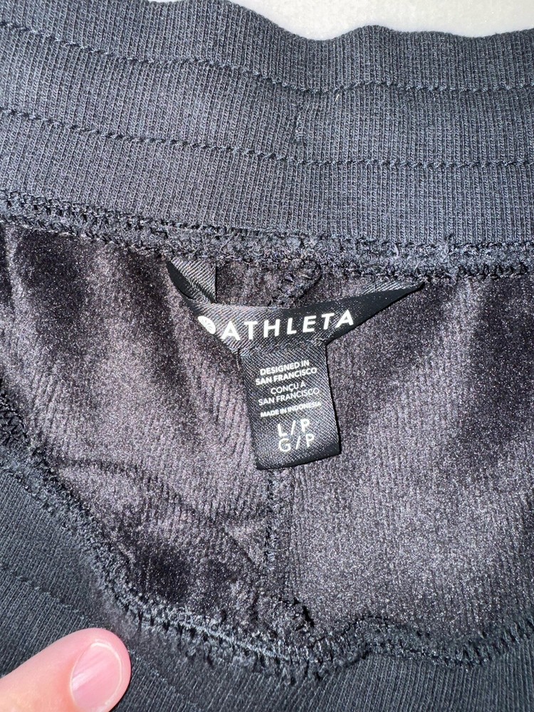 Athleta Petite Cozy Karma Zip Pants for Women in Black Size Large