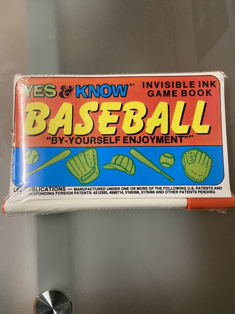 Vintage Yes & Know Invisible Ink Game Book: Baseball - Sealed