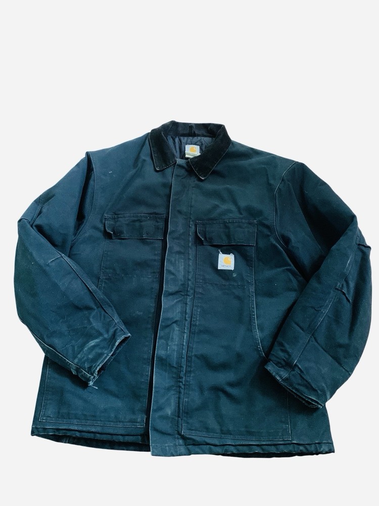 Vintage Carhartt Arctic Chore Jacket Size 46 Green Full Zip Workwear C03 BLK Heavy Duty