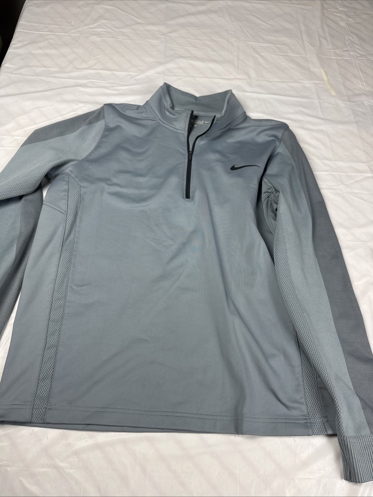 Men's Medium Nike Golf Tour Performance  Gray Dri-Fit Quarter Zip Pullover