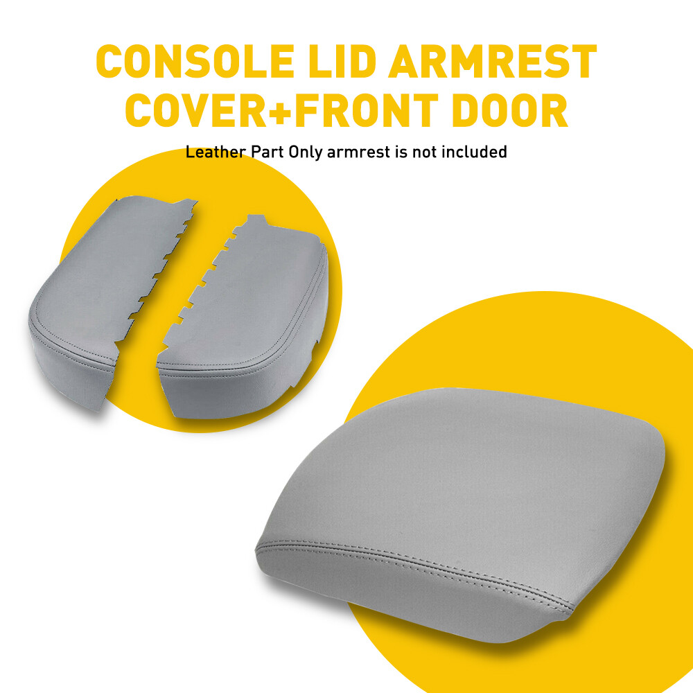Gray Center Console Lid & Door Armrest Cover For 2009-2015 Honda Pilot Le M