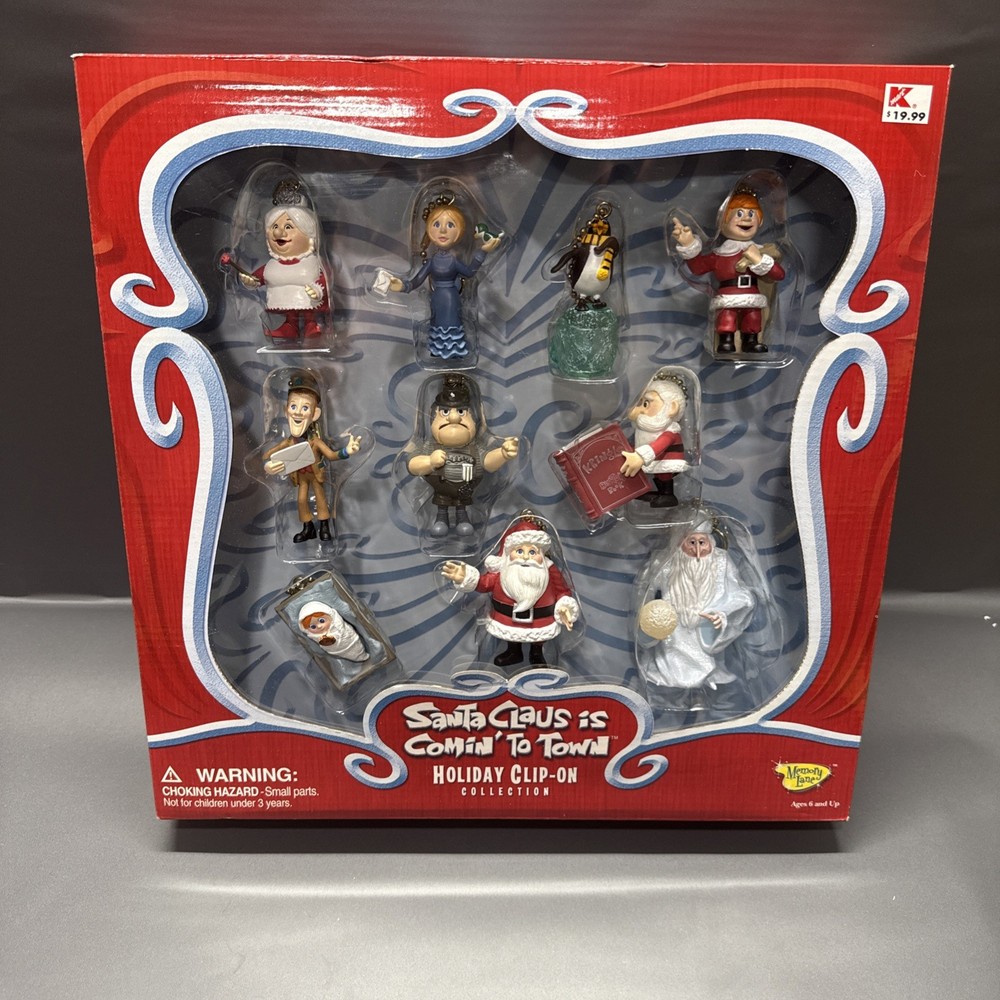Santa Claus Is Coming To Town Holiday Clip-On Collection NEW IN BOX