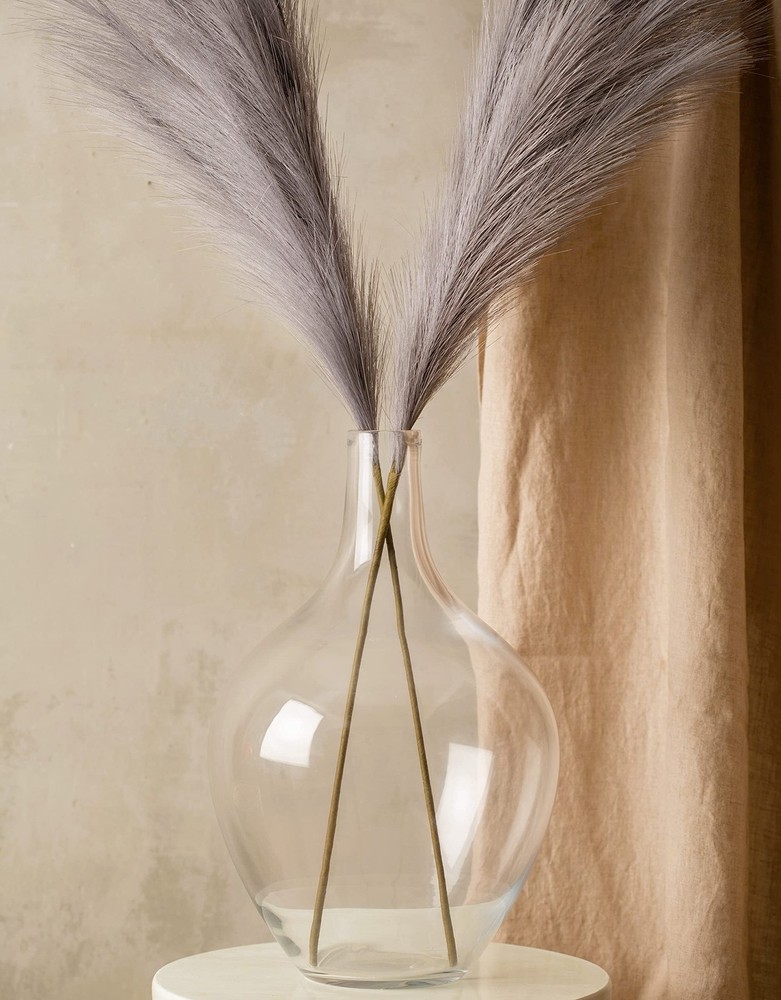 15-Inch Tall Floor Vase for Pampas Grass Decor Large Glass Centerpiece