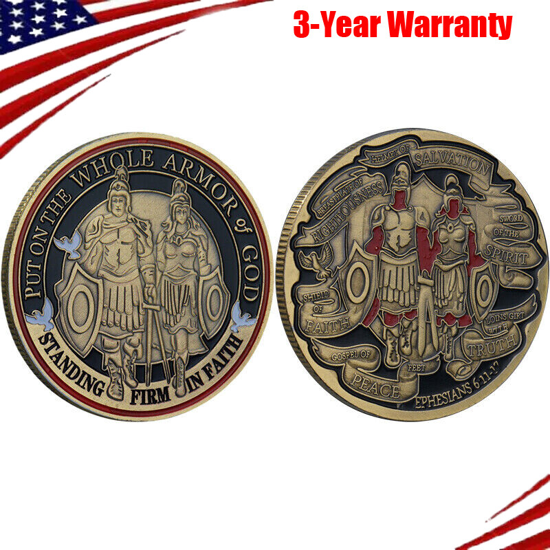 1 pieza Ponerse la armadura de Dios Desafío Conmemorativo Monedas Colección Moneda Regalo