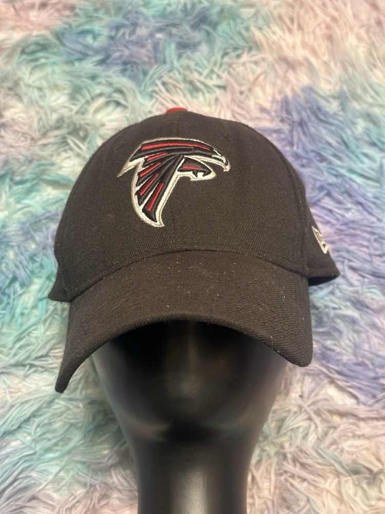 Atlanta Falcons Hat New Era Size S/M Flex Stretch Fitted Black Red NFL Cap