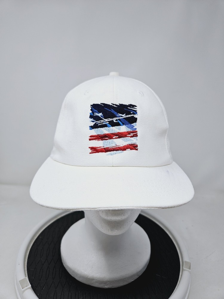 Vintage K-Products Embroided American Flag Olympic Snapback Hat USA Made Used
