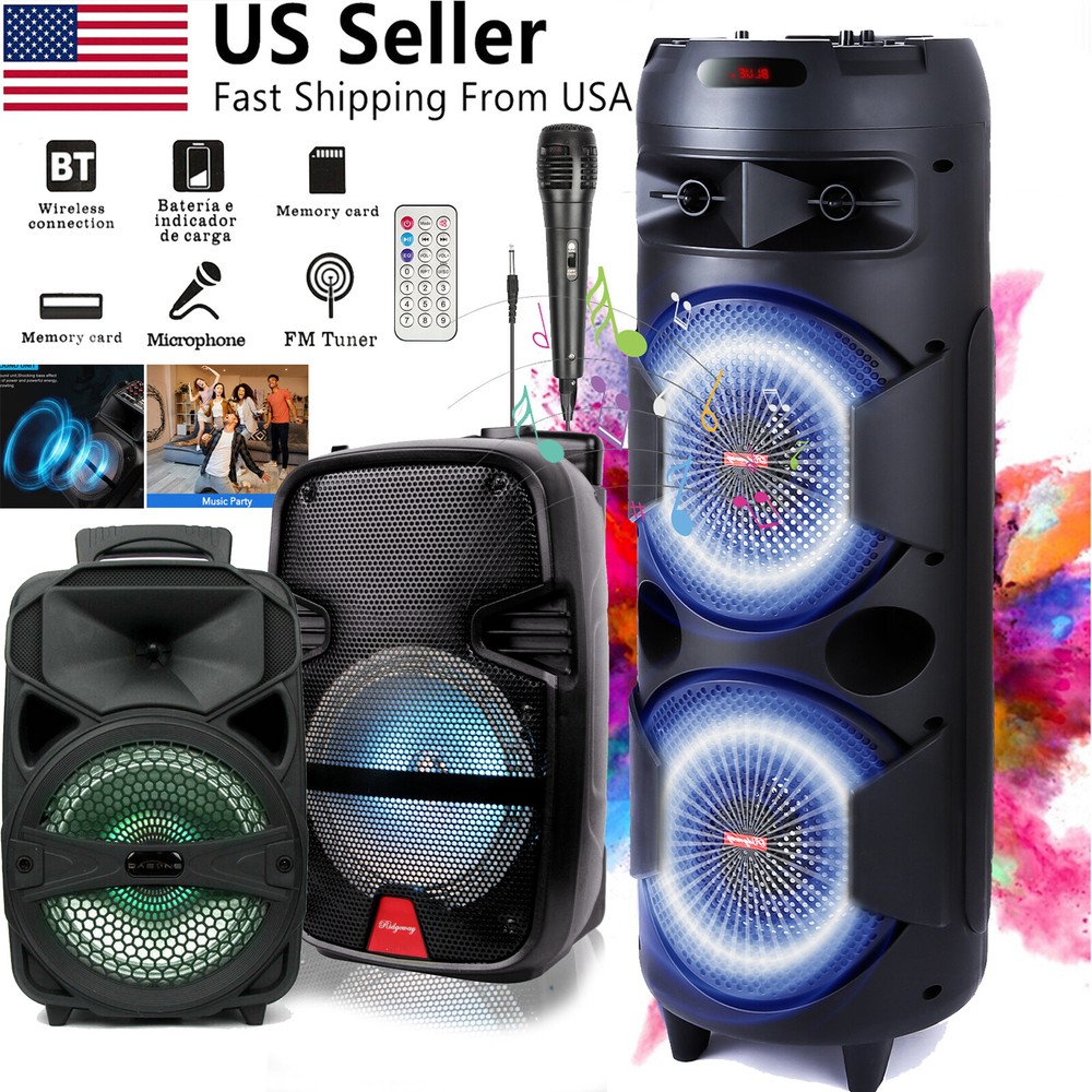 6000W Portable Bluetooth Speaker with Heavy Bass Subwoofer Mic for Parties