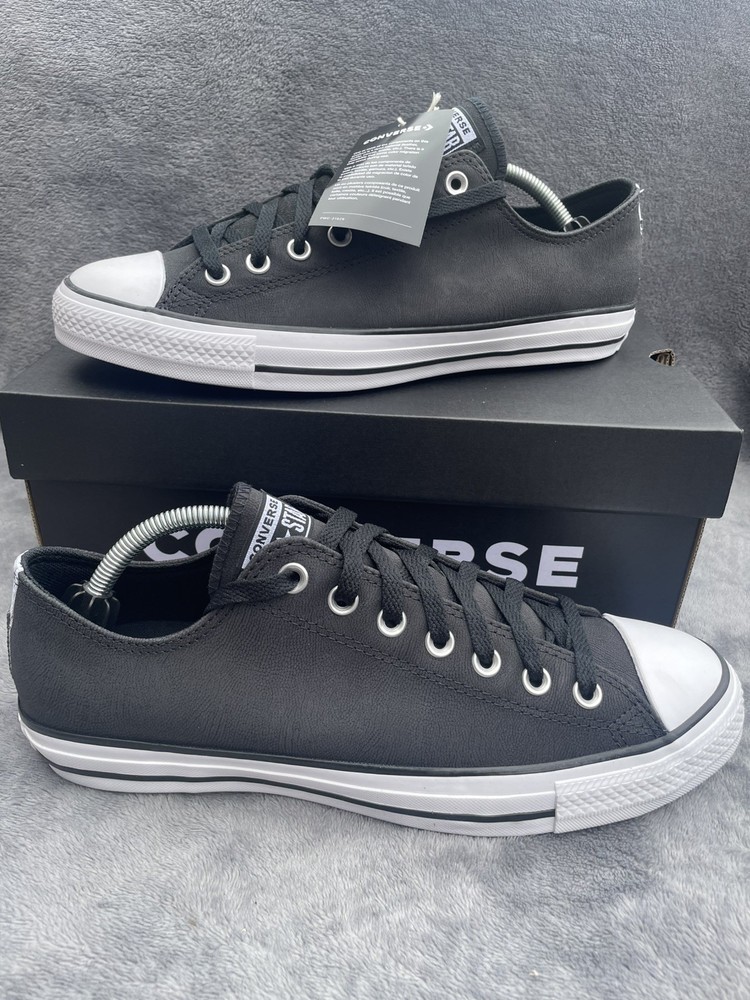 Converse Chuck Taylor All Star OX Soft Leather Low Black White 159614C Size 10