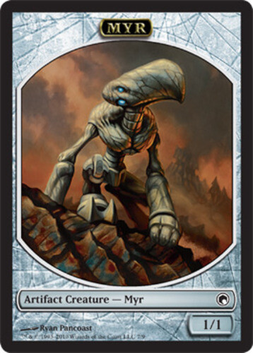 MTG 10 Myr Token, Moderate Play, English Scars of Mirrodin