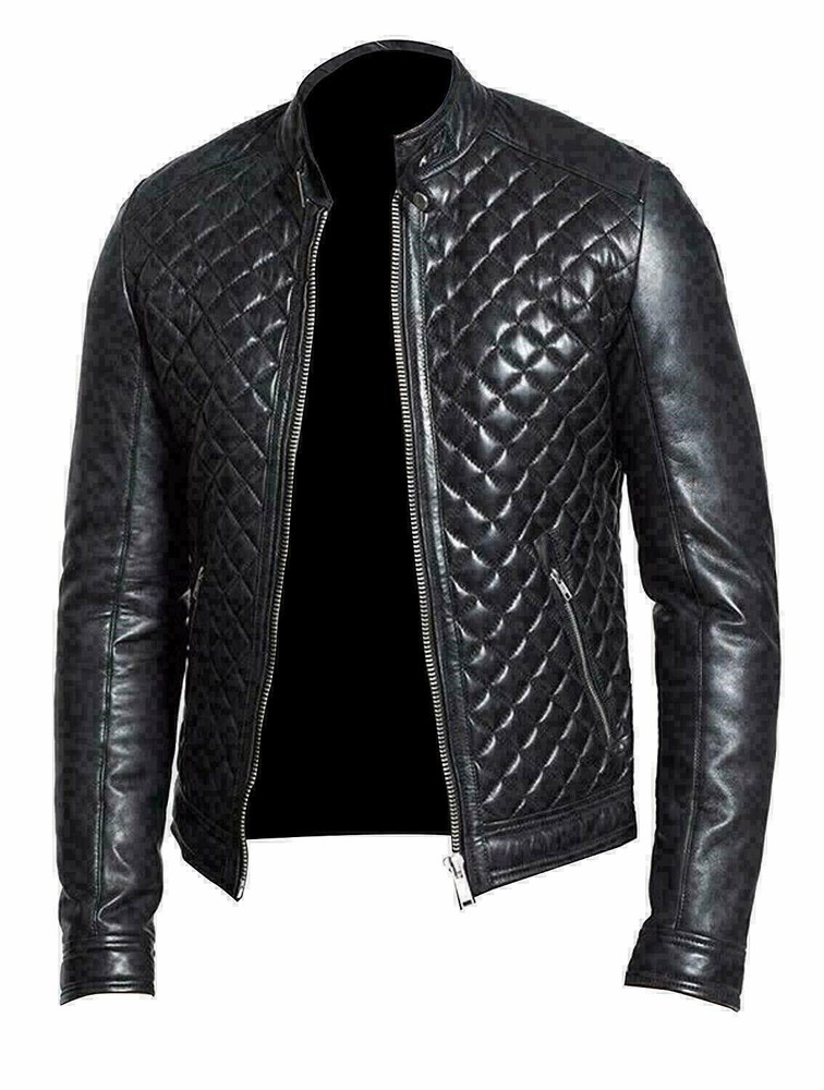 Men's Black Lambskin Biker Leather Jacket Stylish Casual Motorcycle Wear