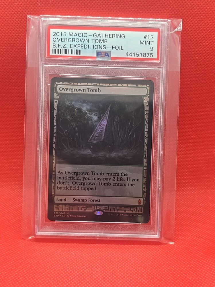PSA 9 Overgrown Tomb - Zendikar Expeditions - BFZ - Foil - MTG