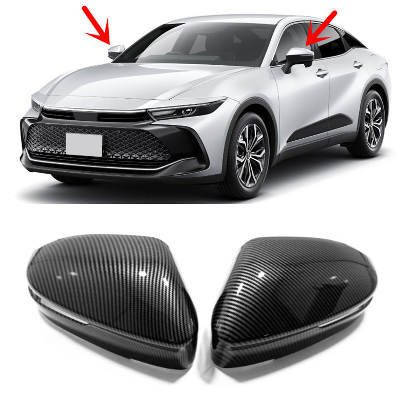 Carbon Fiber Car Rearview Mirror Cover Trim For Toyota Crown 2023-2025