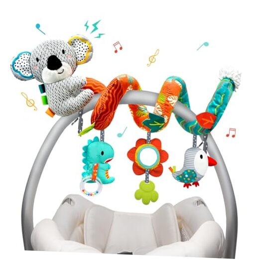 Car Seat Toys Baby Toys 0-3 Months Developmental, Stroller Toys Multicolored