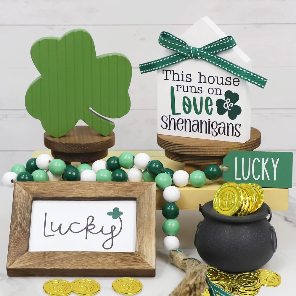 St. Patrick's Day Tiered Tray Decor Bundle Home Table Shelf Decor